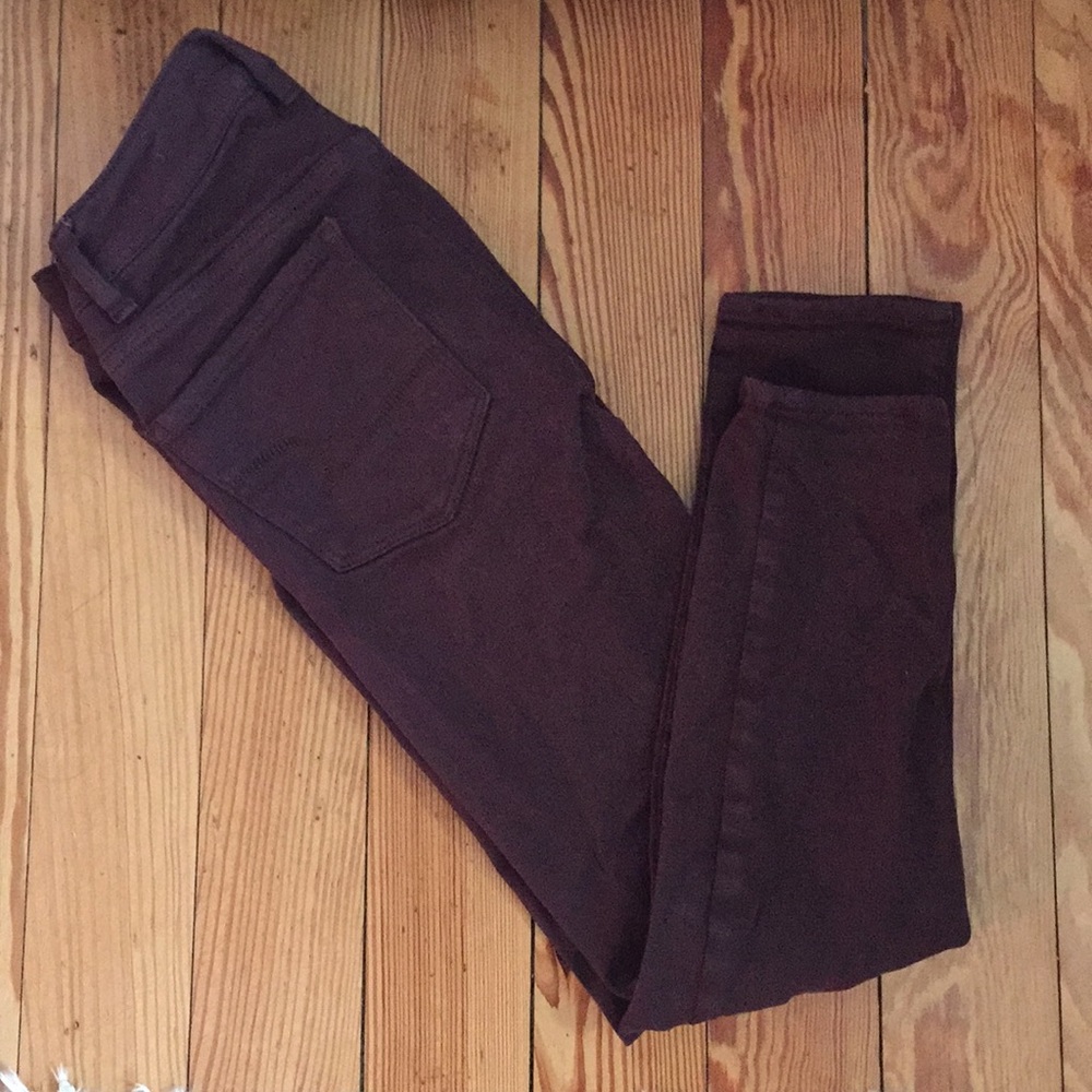 Dark maroon jeans
